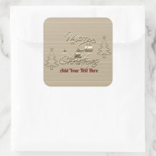 Vintager Stil Frohe Weihnachten Quadratischer Aufkleber