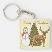 Vintager Stil Frohe Weihnachten Schlüsselanhänger (Vorderseite)