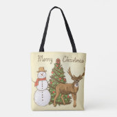 Vintager Stil Frohe Weihnachten Tasche (Rückseite)