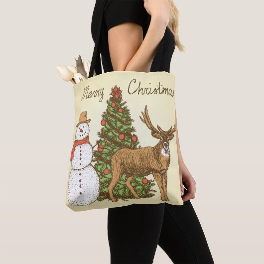 Vintager Stil Frohe Weihnachten Tasche
