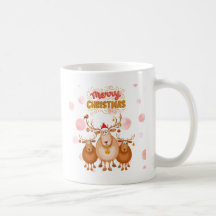 Vintager Stil Frohe Weihnachten Tasse mit Hirsch