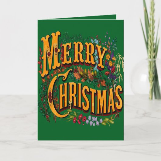 Vintager Stil Frohe Weihnachtsfeiertage Gruß Feiertagskarte (Vorderseite)