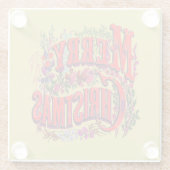 Vintager Stil Frohe Weihnachtsfeiertage Gruß Glasuntersetzer (Rückseite)