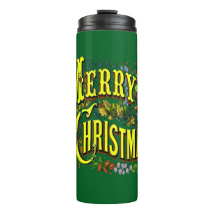 Vintager Stil Frohe Weihnachtsfeiertage Gruß Thermosbecher