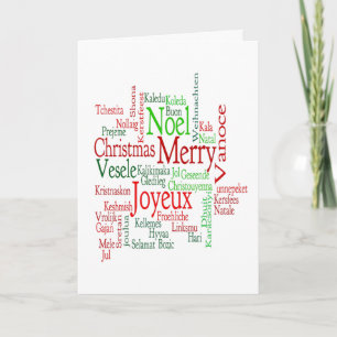Vintager Stil frohe Weihnachtsübersetzung Word Feiertagskarte