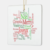 Vintager Stil frohe Weihnachtsübersetzung Word Keramikornament (Links)