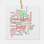 Vintager Stil frohe Weihnachtsübersetzung Word Keramikornament (Vorderseite)