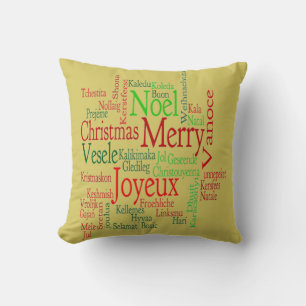 Vintager Stil frohe Weihnachtsübersetzung Word Kissen