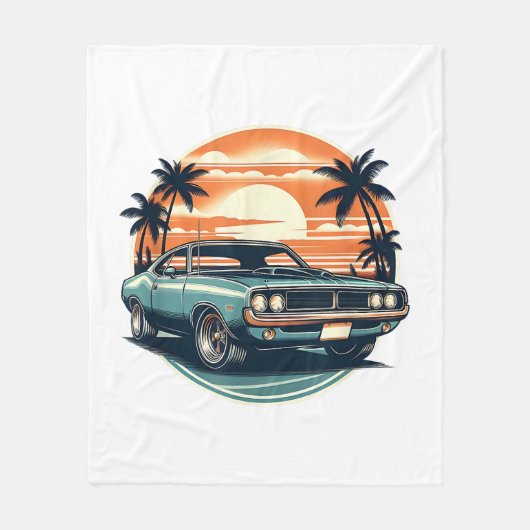 Vintager Stil für Muskelkater Fleecedecke (Vorderseite)