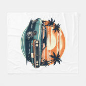 Vintager Stil für Muskelkater Fleecedecke (Vorderseite (Horizontal))