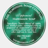 Vintager Stil, gewebte grüne Folienseife Kosmetik Runder Aufkleber (Vorderseite)