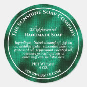 Vintager Stil, gewebte grüne Folienseife Kosmetik Runder Aufkleber (Vorderseite)