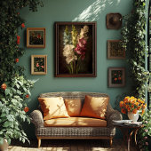 Vintager Stil Gladiolus floral Art Poster