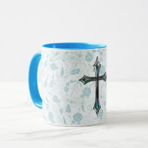 Vintager Stil Glaubenskreuz im Blue Tasse Cup