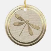 Vintager Stil Gold Dragonfly Keramik Ornament (Hinten)