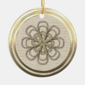 Vintager Stil Gold Snowflake Keramik Ornament (Vorne)