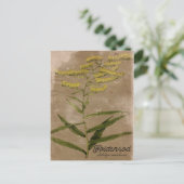 Vintager Stil Goldenrod Blume Postkarte (Stehend Vorderseite)
