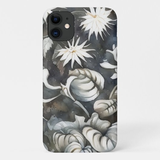 Vintager Stil Graue florale Art Phone Case (Rückseite)
