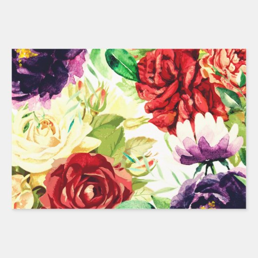 Vintager Stil Große Blume Geschenkpapier Set (Vorderseite 2)