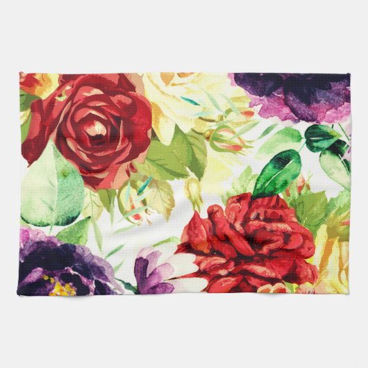 Vintager Stil Große Blume Geschirrtuch (Horizontal)