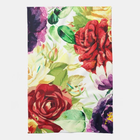 Vintager Stil Große Blume Geschirrtuch (Vertikal)