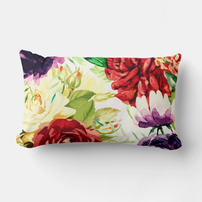 Vintager Stil Große Blume Lendenkissen (Vorderseite)