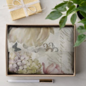 Vintager Stil Große Blume mit Skripthintergrund Seidenpapier (Geschenk)