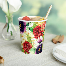 Vintager Stil Große Blume Pappbecher