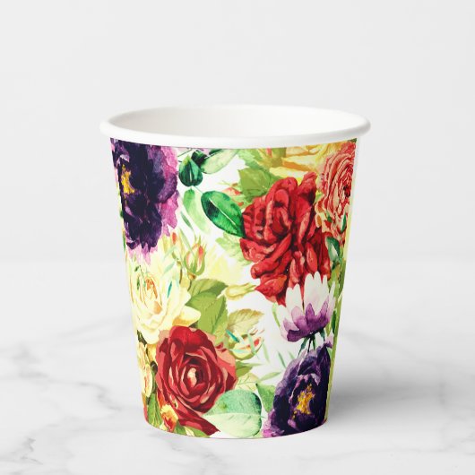 Vintager Stil Große Blume Pappbecher (Vorderseite)