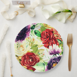 Vintager Stil Große Blume Pappteller