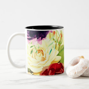 Vintager Stil Große Blume Zweifarbige Tasse