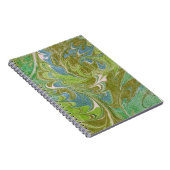 Vintager Stil grüne Tapestry Look Spiral Notebook Notizblock (Rechte Seite)
