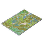 Vintager Stil grüne Tapestry Look Spiral Notebook Notizblock (Linke Seite)