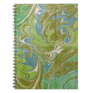 Vintager Stil grüne Tapestry Look Spiral Notebook Notizblock