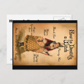 Vintager Stil Halloween Hexe I.D. Postkarte (Vorne/Hinten)