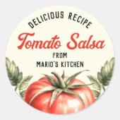 Vintager Stil hausgemachte Tomaten Salsa Konserven Runder Aufkleber (Vorderseite)
