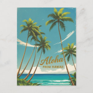 Vintager Stil Hawaii Reise Aloha Von Hawaii Einladungspostkarte