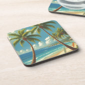 Vintager Stil Hawaii Reise Aloha Von Hawaii Getränkeuntersetzer (Linke Seite)