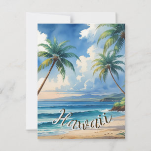 Vintager Stil Hawaii Reiseküste Blue Sea Postkarte