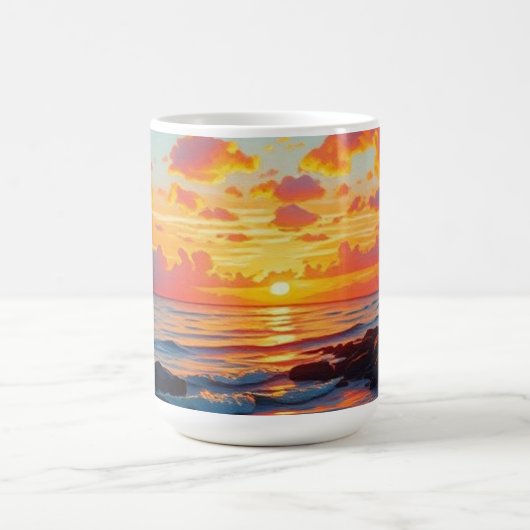 Vintager Stil Hawaiian Reisen Küste Meer Sunset Kaffeetasse (Mittel)