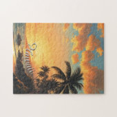 Vintager Stil Hawaiian Reisen Küste Meer Sunset Puzzle (Horizontal)