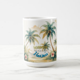 Vintager Stil Hawaiian Seascape Palms Kaffeetasse