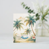 Vintager Stil Hawaiian Seascape Palms Postkarte (Stehend Vorderseite)