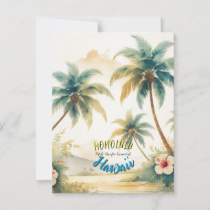 Vintager Stil Hawaiian Seascape Palms Postkarte