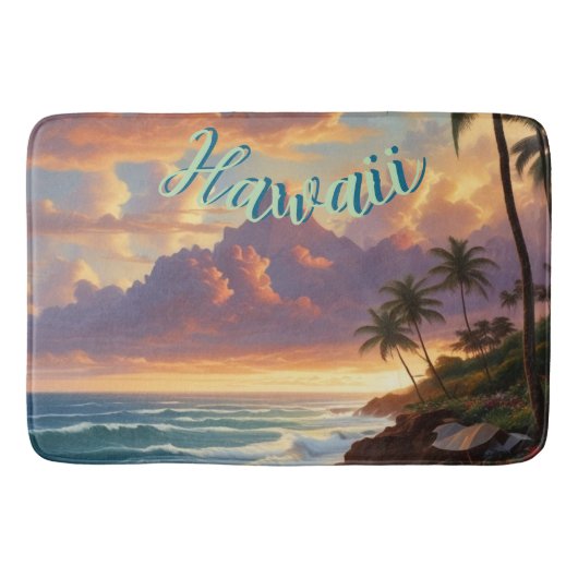 Vintager Stil Hawaiian Travel Honolulu Mittelpazif Badematte (Vorderseite)