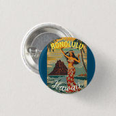 Vintager Stil Hawaiian Travel Honolulu Mittelpazif Button (Vorne & Hinten)