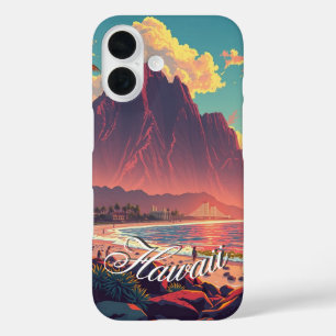 Vintager Stil Hawaiian Travel Honolulu Mittelpazif iPhone 16 Hülle