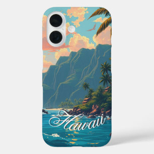 Vintager Stil Hawaiian Travel Honolulu Mittelpazif iPhone 16 Hülle