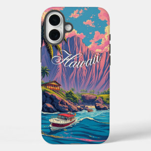 Vintager Stil Hawaiian Travel Honolulu Mittelpazif iPhone 16 Plus Hülle
