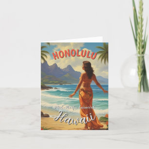 Vintager Stil Hawaiian Travel Honolulu Mittelpazif Feiertagskarte